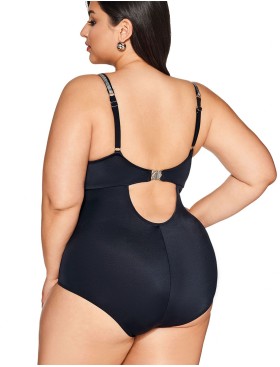 Черный купальник с серебристым декором Ava SKJ63 black, Цвет: черный, Размеры: 65H, изображение 2