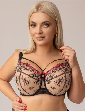 Бюстгальтер с подкроем Kris Line FLAMENCO soft full cup, Цвет: черный, Размеры: 70JJ, изображение 4