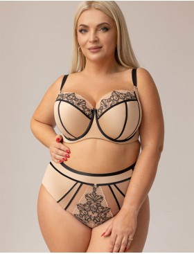 Трусы высокие Kris Line ORIENTAL high waist, Цвет: бежевый+черный, Размеры: M, изображение 3