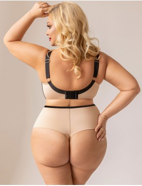 Бюстгальтер мягкий с подкроем Kris Line ORIENTAL soft full cup, Цвет: бежевый+черный, Размеры: 100D, изображение 5