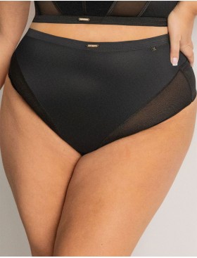 Трусы высокие стринги Kris Line SIMPLE stringi high waist, Цвет: черный, Размеры: XL