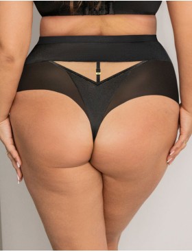 Трусы высокие стринги Kris Line SIMPLE stringi high waist, Цвет: черный, Размеры: XL, изображение 2