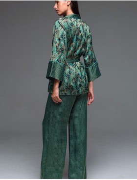 Шёлковая пижама с брюками Mia-Amore AMINA 4106, Цвет: изумрудный, Размеры: S, изображение 3