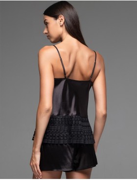 Атласный комплект с шортами Mia-Amore EMMA 7474, Цвет: черный, Размеры: L, изображение 2