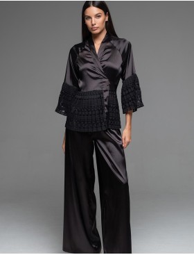 Элегантная атласная пижама Mia-Amore EMMA 7478, Цвет: черный, Размеры: L