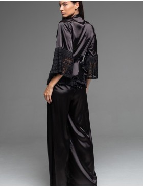 Элегантная атласная пижама Mia-Amore EMMA 7478, Цвет: черный, Размеры: L, изображение 3