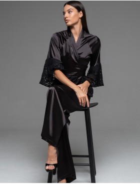 Элегантная атласная пижама Mia-Amore EMMA 7478, Цвет: черный, Размеры: L, изображение 4