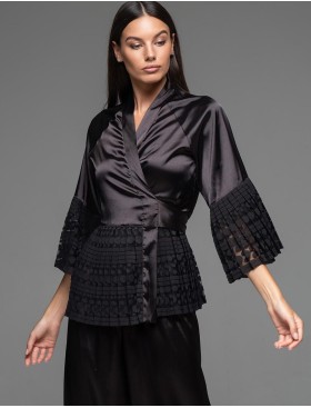 Элегантная атласная пижама Mia-Amore EMMA 7478, Цвет: черный, Размеры: L, изображение 2