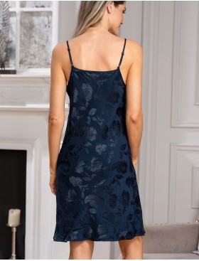 Сорочка из жаккардового шёлка Mia-Amore ENRIKA 4400, Цвет: темно-синий, Размеры: L, изображение 2