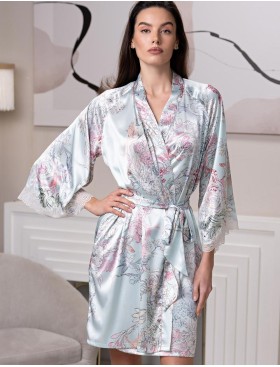Короткий шёлковый халат Mia-Amore GABRIEL 4523, Цвет: мультицвет, Размеры: S/M