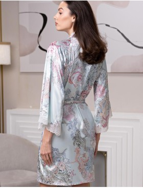 Короткий шёлковый халат Mia-Amore GABRIEL 4523, Цвет: мультицвет, Размеры: S/M, изображение 2