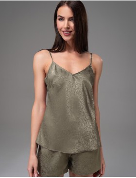 Пижама из жаккардового атласа Mia-Amore GENEVIEVA 7562 оливковый, Цвет: оливковый, Размеры: 3XL, изображение 4