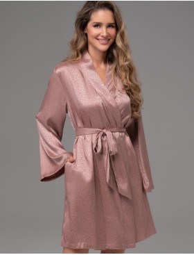 Короткий запашной халат Mia-Amore GENEVIEVA 7563 какао, Цвет: какао, Размеры: 2XL/3XL