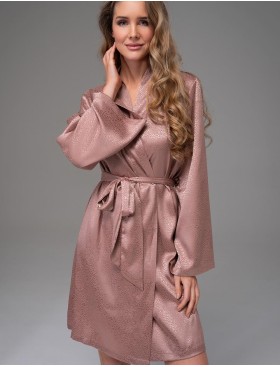 Короткий запашной халат Mia-Amore GENEVIEVA 7563 какао, Цвет: какао, Размеры: 2XL/3XL, изображение 3