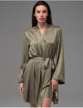 Короткий запашной халат Mia-Amore GENEVIEVA 7563 оливковый, Цвет: оливковый, Размеры: 2XL/3XL