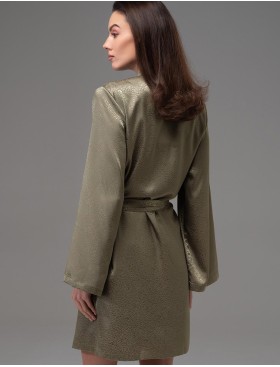 Короткий запашной халат Mia-Amore GENEVIEVA 7563 оливковый, Цвет: оливковый, Размеры: 2XL/3XL, изображение 2