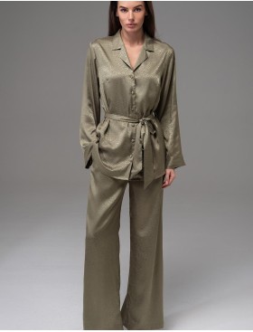 Пижама из жаккардового атласа Mia-Amore GENEVIEVA 7566 оливковый, Цвет: оливковый, Размеры: 2XL