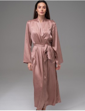 Длинный запашной халат Mia-Amore GENEVIEVA 7569 какао, Цвет: какао, Размеры: 4XL/5XL