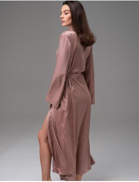 Длинный запашной халат Mia-Amore GENEVIEVA 7569 какао, Цвет: какао, Размеры: 4XL/5XL, изображение 2