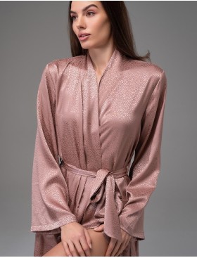 Длинный запашной халат Mia-Amore GENEVIEVA 7569 какао, Цвет: какао, Размеры: 4XL/5XL, изображение 3