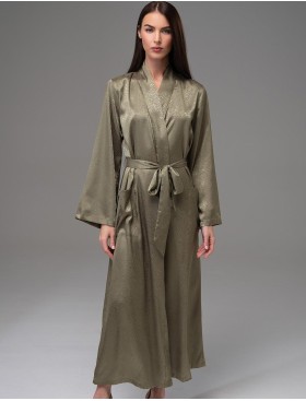 Длинный запашной халат Mia-Amore GENEVIEVA 7569 оливковый, Цвет: оливковый, Размеры: 2XL/3XL