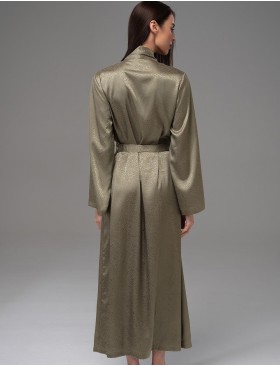 Длинный запашной халат Mia-Amore GENEVIEVA 7569 оливковый, Цвет: оливковый, Размеры: 2XL/3XL, изображение 2