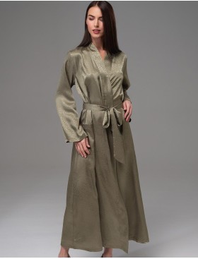 Длинный запашной халат Mia-Amore GENEVIEVA 7569 оливковый, Цвет: оливковый, Размеры: 2XL/3XL, изображение 3