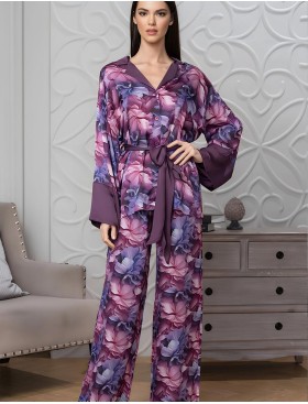 Комплект рубашка с брюками Mia-Amore KAMEYA 4418, Цвет: сливовый, Размеры: 4XL