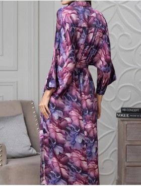 Длинная рубашка с цветами Mia-Amore KAMEYA 4458, Цвет: сливовый, Размеры: 2XL/3XL, изображение 2