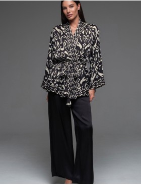 Комплект тройка из шёлка с вискозой Mia-Amore SALMA 4205, Цвет: черный, Размеры: S