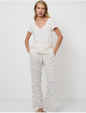 Пижама женская со штанами Aruelle DULCE, Цвет: кремовый, Размеры: L, изображение 2