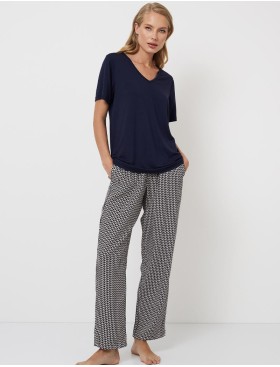 Пижама с брюками из вискозы Aruelle ISOBELL, Цвет: темно-синий/графит, Размеры: S, изображение 4