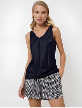 Пижама с шортами из вискозы Aruelle ISOBELL, Цвет: темно-синий/графит, Размеры: 2XL