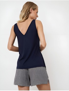 Пижама с шортами из вискозы Aruelle ISOBELL, Цвет: темно-синий/графит, Размеры: 2XL, изображение 2