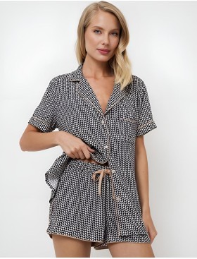 Пижама с шортами из вискозы Aruelle ISOLDA, Цвет: графит, Размеры: S
