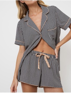 Пижама с шортами из вискозы Aruelle ISOLDA, Цвет: графит, Размеры: S, изображение 3