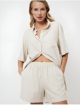 Домашний комплект с шортами Aruelle KATARINA SET, Цвет: светло-бежевый, Размеры: M, изображение 2
