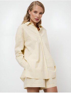 Комплект с шортами из хлопка Aruelle LIMONELLA SET, Цвет: светло-жёлтый, Размеры: S