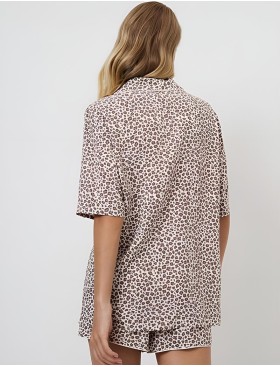Пижама с шортами с леопардовым принтом Aruelle LUMIELLE, Цвет: леопард, Размеры: S, изображение 2