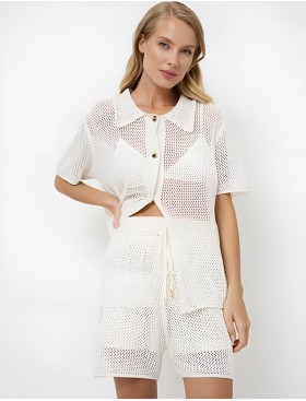 Пляжный комплект с шортами Aruelle SARA SET, Цвет: шампань, Размеры: S, изображение 3