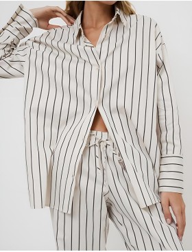 Хлопковая пижама с брюками Aruelle SERAPHINE, Цвет: кремовый, Размеры: 2XL, изображение 4