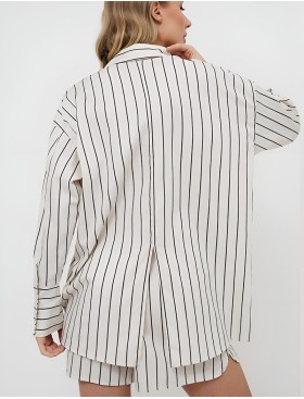 Хлопковая пижама с шортами Aruelle SERAPHINE, Цвет: кремовый, Размеры: S, изображение 2