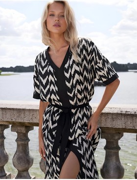 Длинное платье Aruelle ZARIAH, Цвет: черный/белый, Размеры: M/L, изображение 4