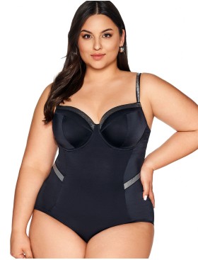 Черный купальник с серебристым декором Ava SKJ63 black, Цвет: черный, Размеры: 65H, изображение 7