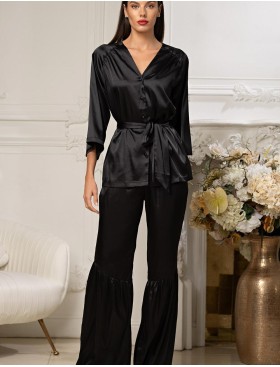 Комплект из черного атласа Mia-Amore ADALIN 7556, Цвет: черный, Размеры: 3XL