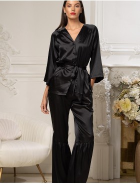 Комплект из черного атласа Mia-Amore ADALIN 7556, Цвет: черный, Размеры: 3XL, изображение 3