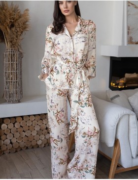 Пижама с широкими брюками Mia-Amore AMELY 5075 молоко, Цвет: молоко, Размеры: M