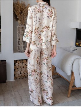 Пижама с широкими брюками Mia-Amore AMELY 5075 молоко, Цвет: молоко, Размеры: M, изображение 2