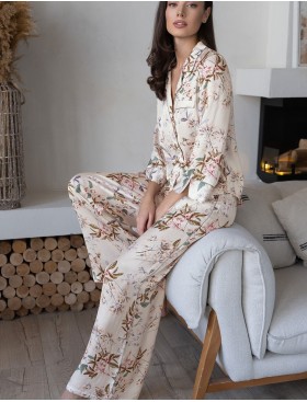 Пижама с широкими брюками Mia-Amore AMELY 5075 молоко, Цвет: молоко, Размеры: M, изображение 3