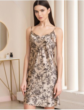 Шёлковая ночная сорочка Mia-Amore ARTEMIDA 4130, Цвет: песочный, Размеры: 3XL